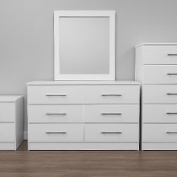 Dresser with Mirror, Chest anɗ Nightstand / Cómoda con Espejo, Gavetero y Mesita de Noche 