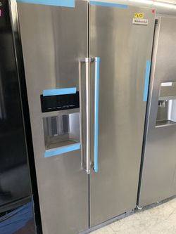 Kitchen aid side by side in stainless steel counter depth