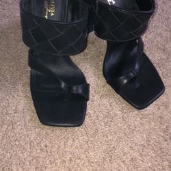 Black Open-Toed Heels 