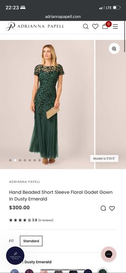 Adriana Papell Emerald Floral Dress