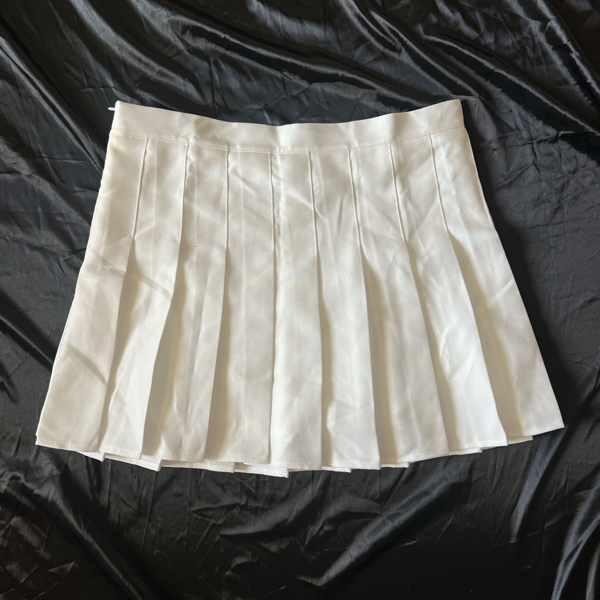 White Pleated Skirt With Build In Shorts