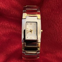 Silver And Gold Bangle Watch 