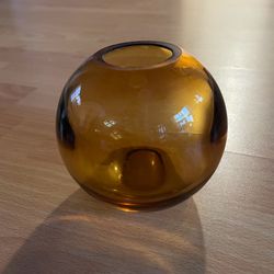 Amber glass vase