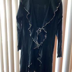 NEW Laura Hlavac Black Knit Long Tie Front Cardigan Size L 12-14 