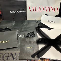 Designer, Shopping Bag Lot: Versace, Givenchy, Valentino, Tom Ford, Dolce & Gabbana