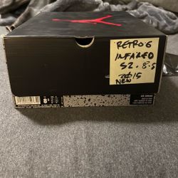 Jordan Retro 6 Sz8.5 Infrared 2015