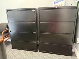 4‑Drawer Black Metal Filing Cabinet – Heavy‑Duty Office Storage
