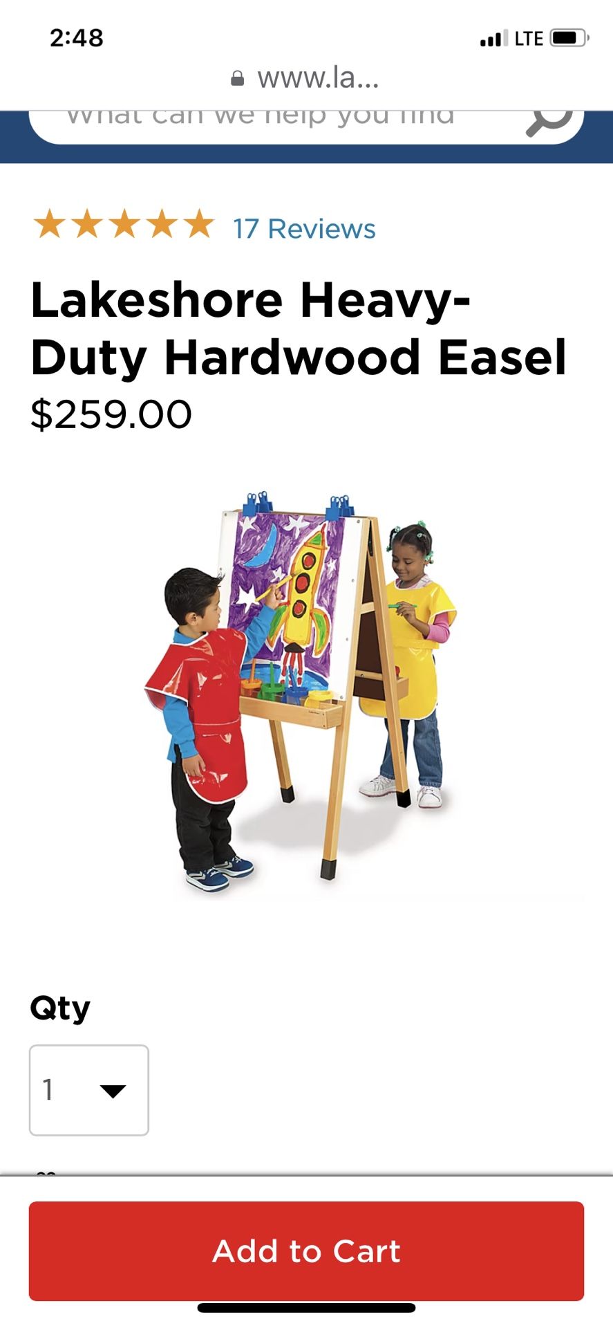 Lakeshore Heavy Duty Hardwood Easel, Vinyl Paint Aprons, No Spill Paint Cups, and Paint Brushes. 