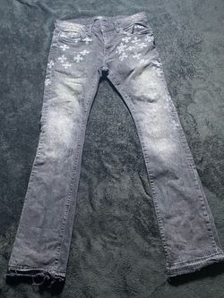 Dark Wash Flare Jeans with Crosses Print size 34