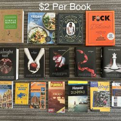 Cook Books, Twilight Series Books, Travel Books