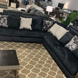 Dark Color 3 Piece Sectional Couch 