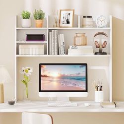 Desktop Bookshelf for Computer, Countertop Storage Hutch
