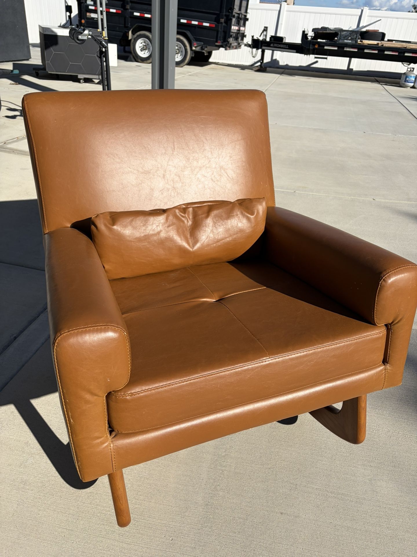 Sleepytime Rocking Chair, Faux Leather, Camel/Tan Color