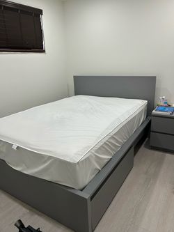 Bed with mattress