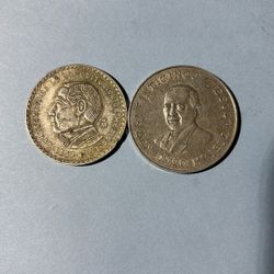 Mexican Silver Coins. 2 pcs.