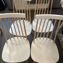 4 white dining chairs 