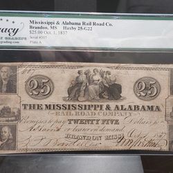 Mississippi  1837 $25 