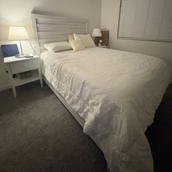White Bed Frame And Mattress 