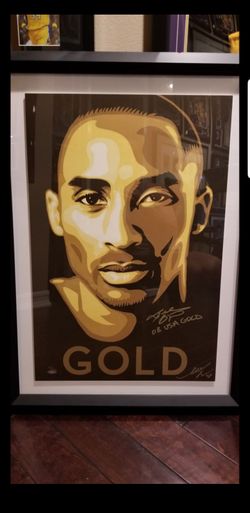 💜💛 Kobe Bryant Lakers Shepard Fairey Upper Deck UDA 12/100 GOLD not Lebron James MJ Jordan Panini Jersey Basketball 🐍