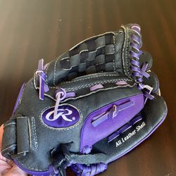 Rawlings Baseball Glove Black Purple 11.5” Youth Highlight Series HFP150BP