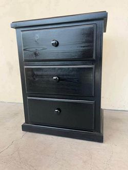 3 Drawer black Pine