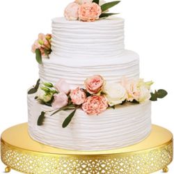 Wenqik Cake Stand 16 Inch Round Metal Cupcake Dessert Stand Wedding Cake Stand Cookies Display Holder Cake Fruit Serving Tray for Table Wedding Birthd