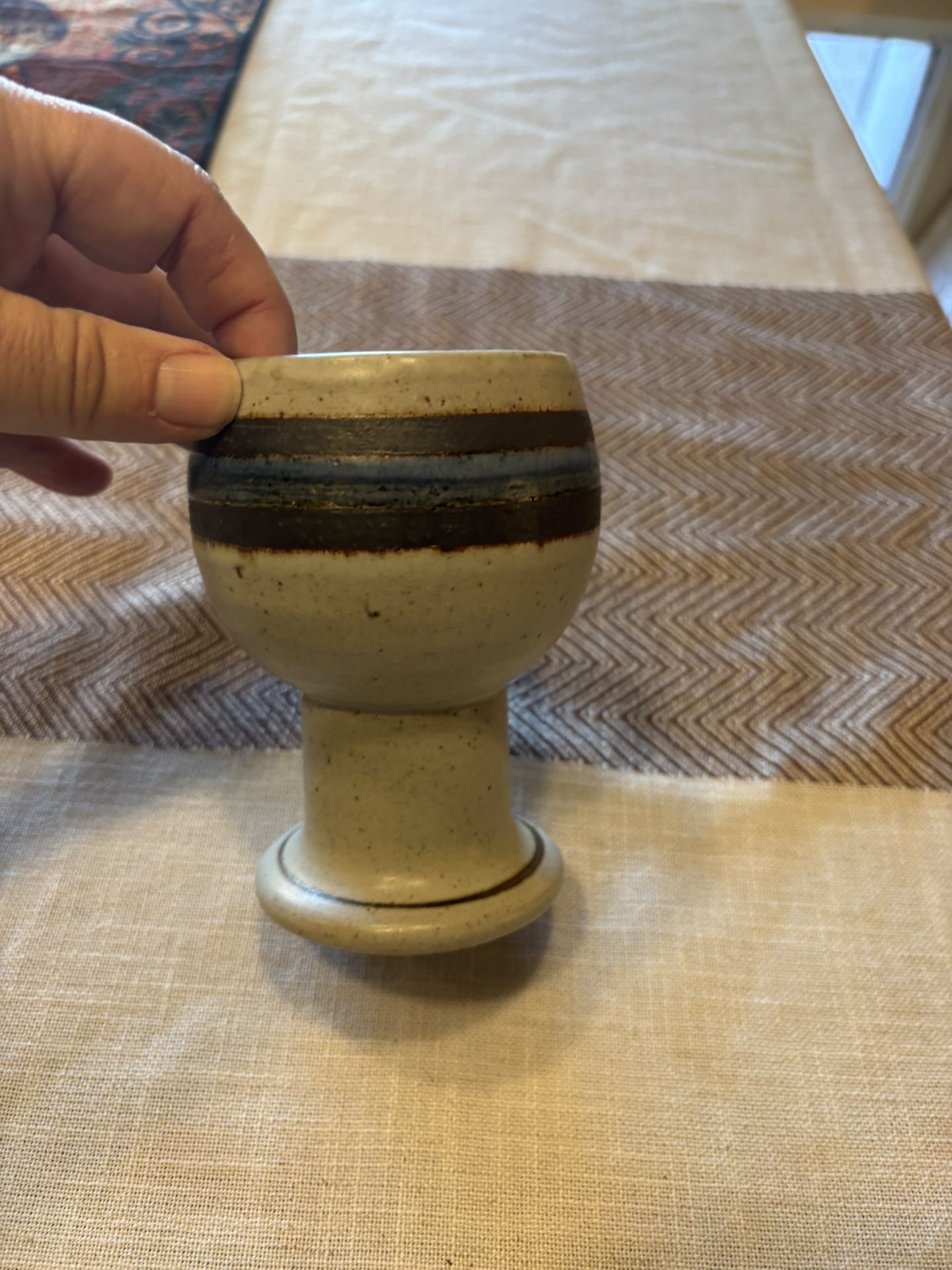Vintage Otagiri Horizon Stoneware Goblet Speckled Stoneware