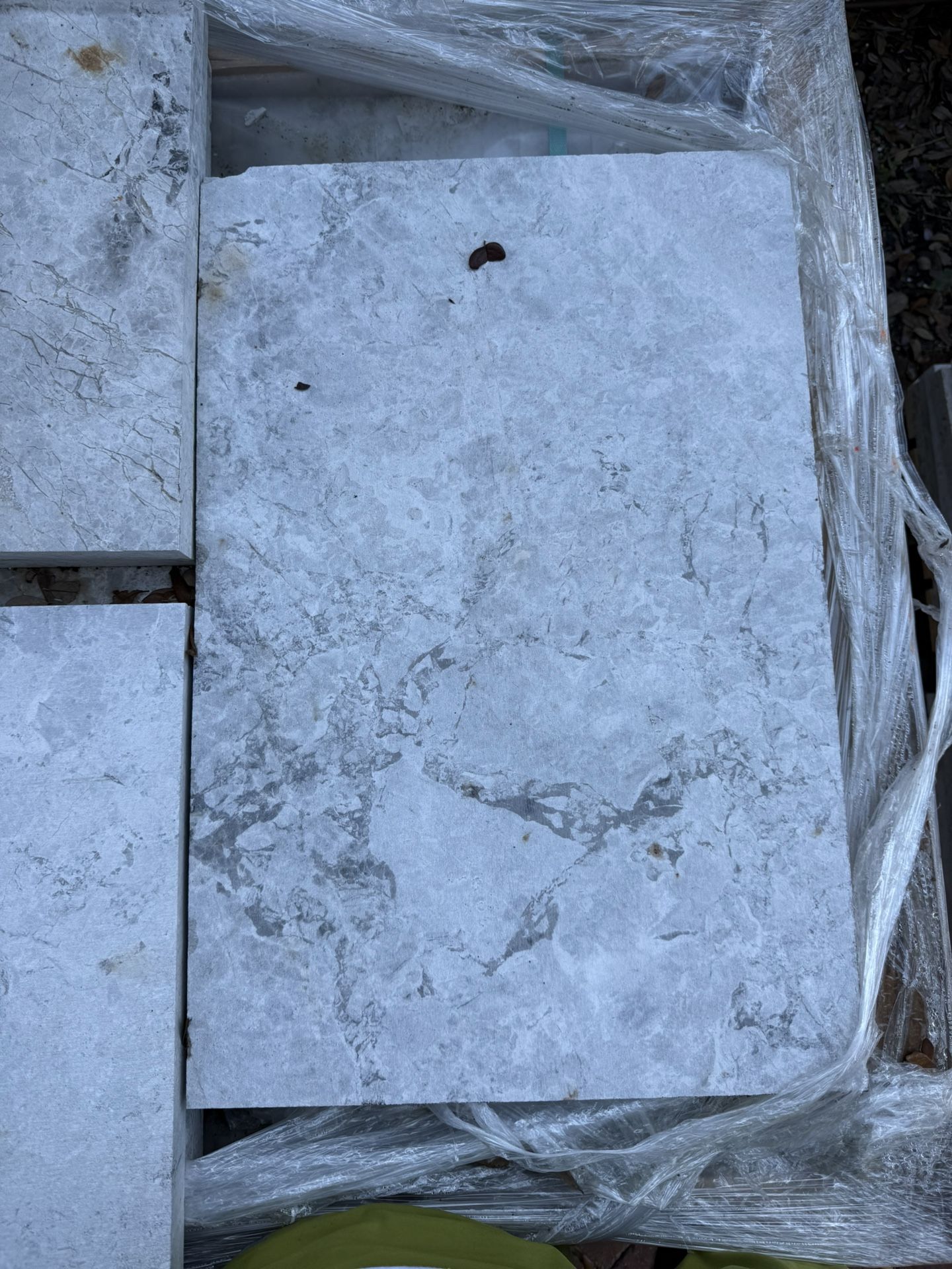 212 Sf Of 16x24” Pacific Grey Marble Brushed Pavers