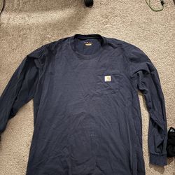 Dark Blue Carhartt Long Sleeve Shirt Origanl Fit