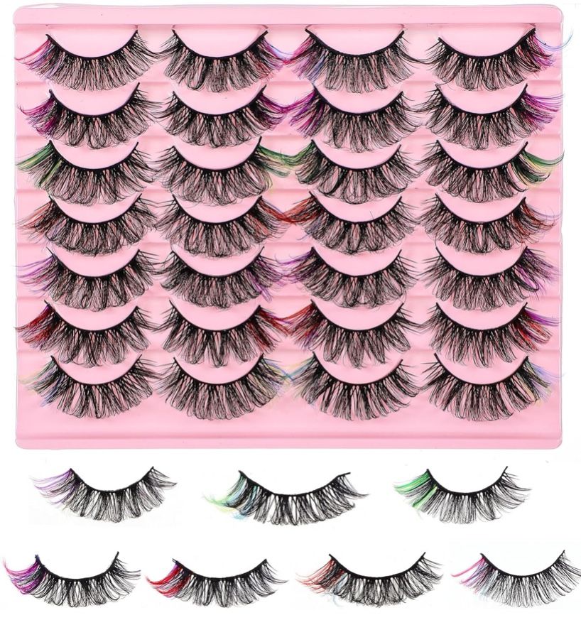 Vibrant Multi-Color False Eyelashes Set