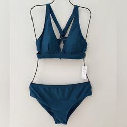 Cupshe Teal Bikini Size Large NWT 