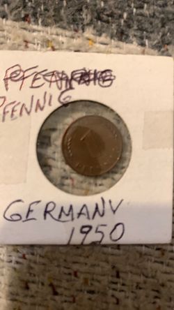 1950 one pfennig Germany coin