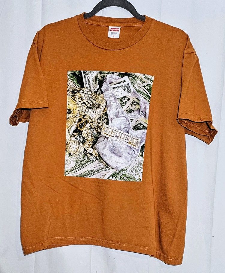 Supreme Bling Tee, Burnt Orange, Men's M EUC *Authentic