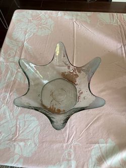 Clear Glass Star-Shaped Decorative Bowl