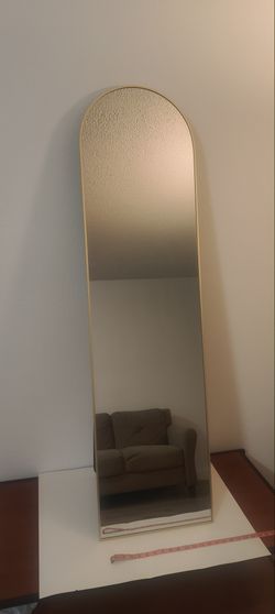 59-Inch Gold Arched Full-Length Mirror — With Stand