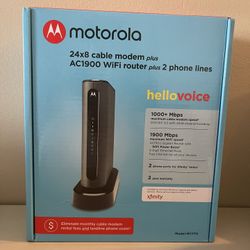 Motorola  24X8 Cable Modem Plus AC 1900 Router  Plus 2 Phone Lines