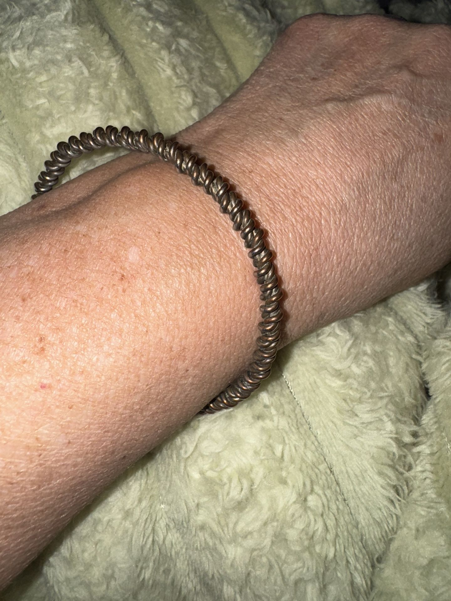 Vintage Heavy Brass Braided Metal Bangle