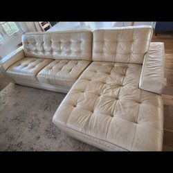 Leather Contemporary Sofa Chaise
