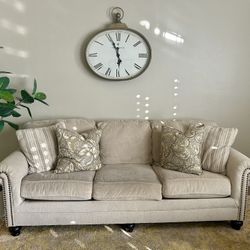 Cream Couch With Coordinating Side Chair