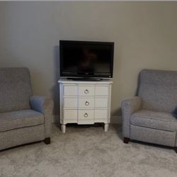 Gray Recliner Chairs (TV & Dresser NOT Included)