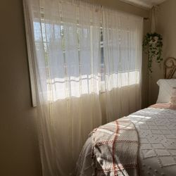 Like New Boho White Curtains 