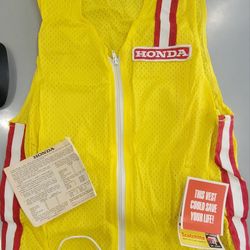 Vintage 1970's Honda Mesh Zipper Vest. (NEW-NOS)