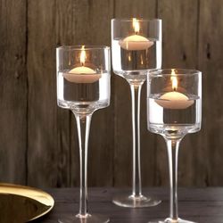 12 units diferent high glass candleholder for decoration