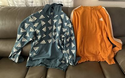 Men’s Adidas Hoodies And T-Shirt  Size Large & Xl