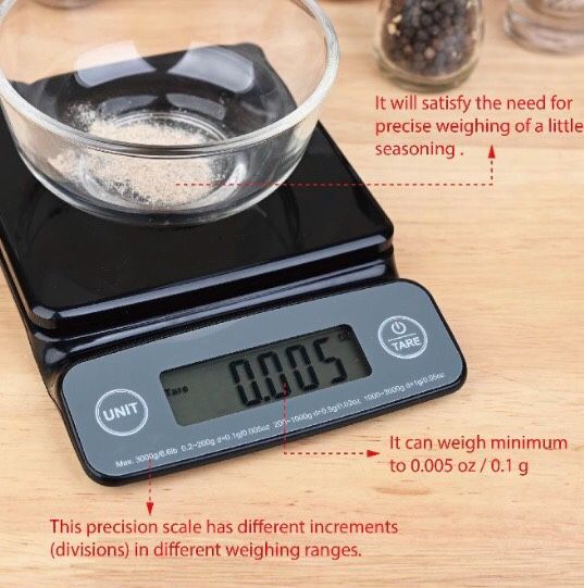 Mainstays 6.6lb High Precision Digital Kitchen Scale -Black