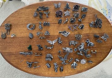 Biker Motorcycle Vest Pins Huge lot of  60 Pewter Bike Pins + 3 metal Pins