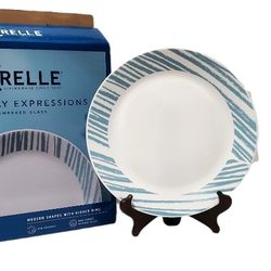 Corelle Everyday Expressions Glass Geometrica Abstract 4 Piece Dinner Plates. 10.5 Cm