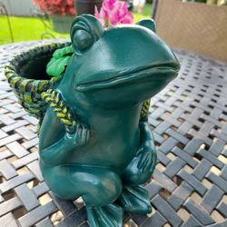 Frog Garden Decor H 10", Solid Resin 
