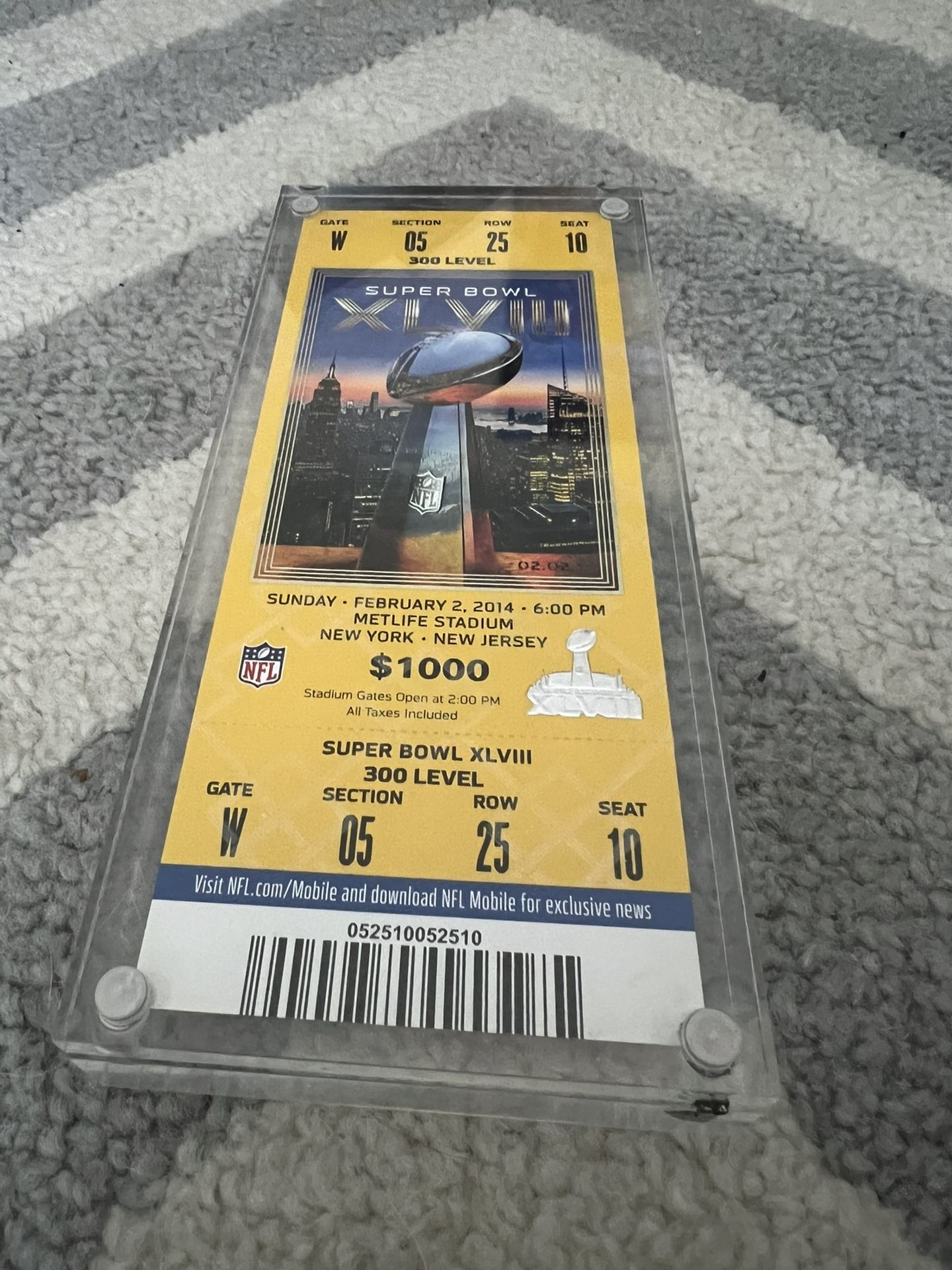 Seahawks Super Bowl XLVIII Ticket