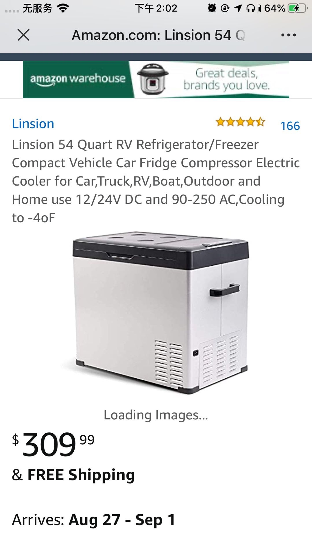 Linsion 54 Quart Rv Refrigerator Freezer Compact Vehicle Car Fridge Compressor Electric Cooler